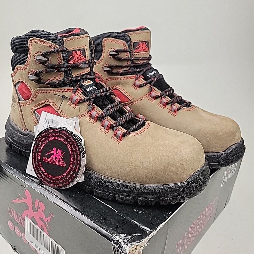 Moxie Trades Lacy MT26026 6" WP Comp Toe Slip Res Work Boots Women's Sz 9.5 B